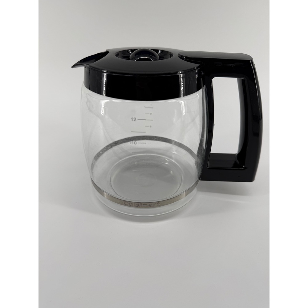 Cuisinart 12 Cup Replacement Glass Carafe Black Handle Lid Coffee Maker Part - Picture 2 of 3